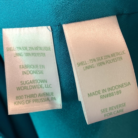 Lilly Pulitzer L Florin top, Teal bay silk swirl - Picture 5 of 5